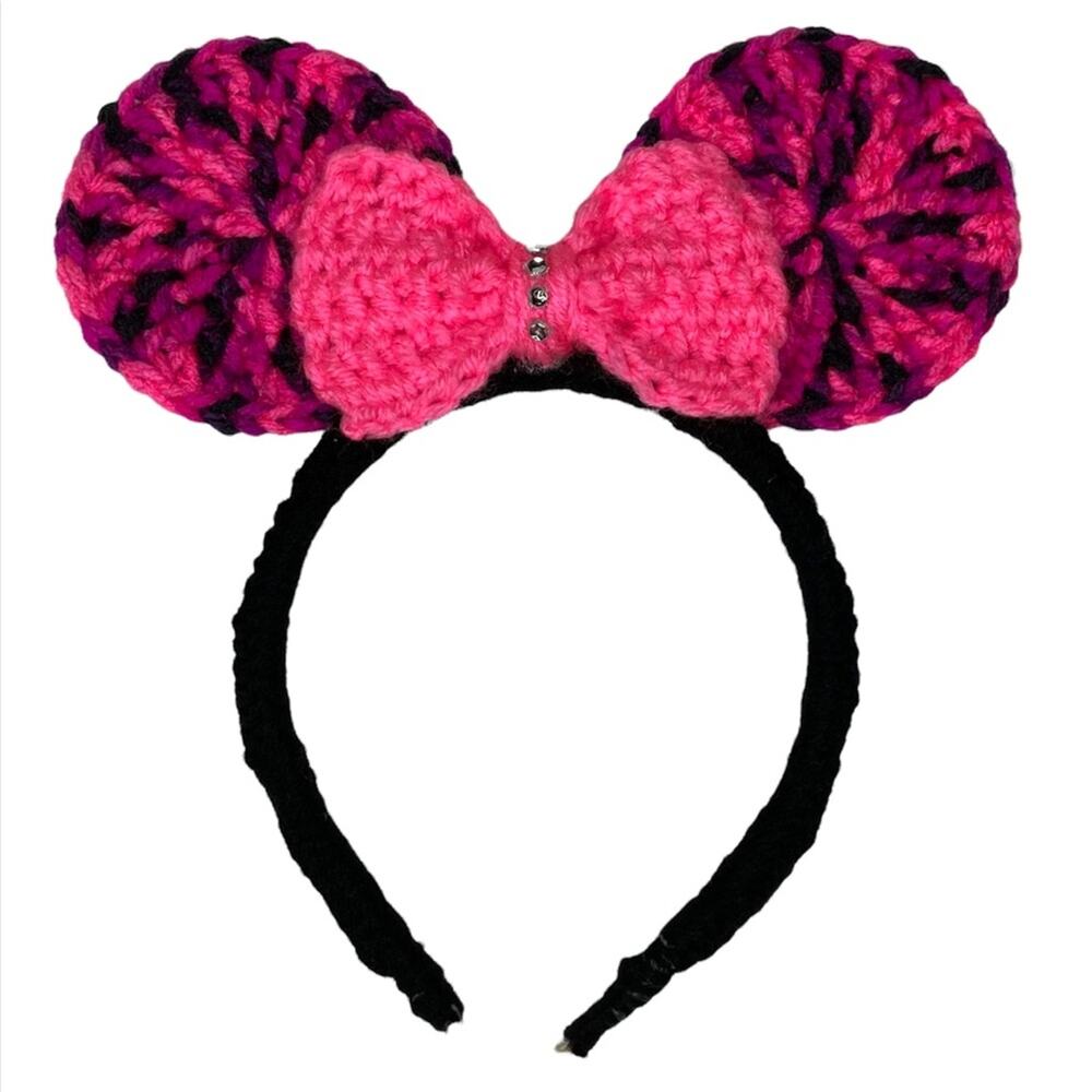 Creaciones Cayana Handmade Disney Inspired Headband Mickey Ears Black & Pink